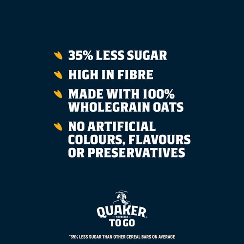 Quaker Porridge to Go Golden Syrup Breakfast Bars