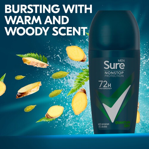 Sure Men Antiperspirant Deodorant Roll On Nonstop Quantum Dry 