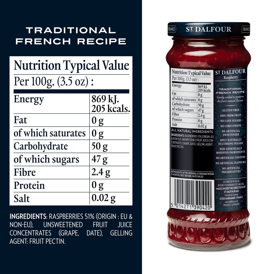 St Dalfour Raspberry Jam 284g - Morrisons Online Groceries & Offers