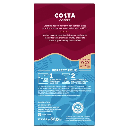 Costa Coffee Decaf Capsules 