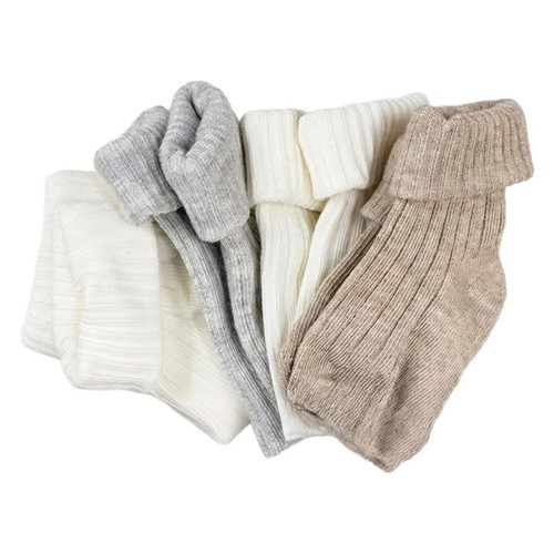 Nutmeg 0-6 Months Natural Rib Socks 5 Pack 