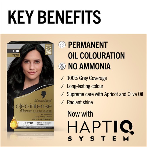 Schwarzkopf Oleo Intense Permanent Hair Dye 1-10 Intense Black