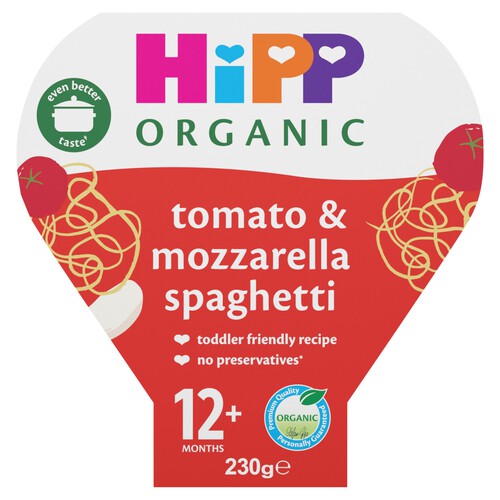 HiPP Organic Tomato & Mozzarella Spaghetti Toddler Tray Meal 1-3 Years