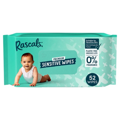 Rascals Sensitive Biodegradable Baby Wipes 
