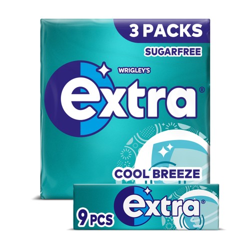 xtra Cool Breeze Sugarfree Chewing Gum Multipack 3x9 Pieces