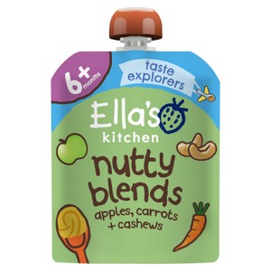 Ellas Kitchen Organic Nutty Blends Apples Carrots And Cashews Baby Food Pouch 6 Months Plus 85G