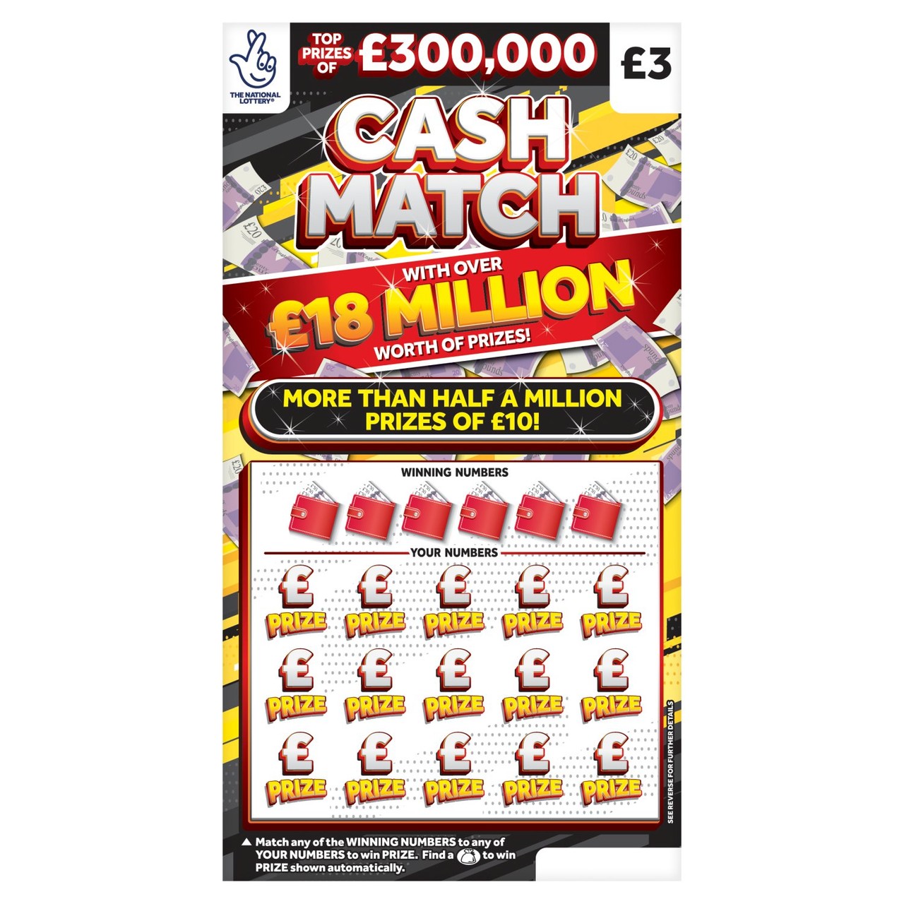 National Lottery Cash Match Scratch Card