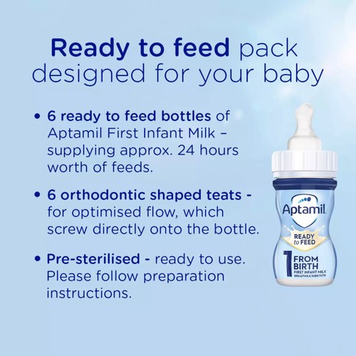 Aptamil 1 First Infant Baby Milk Formula Liquid Starter Pack from Birth