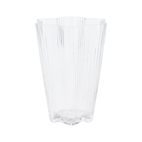 Nutmeg Home Ribbed Scallop Glass Vase