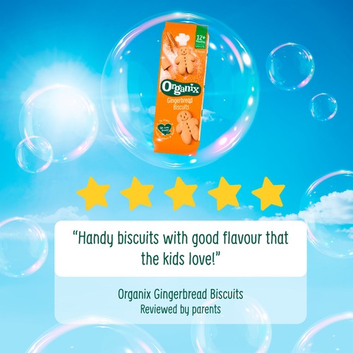 Organix Gingerbread Men Biscuits Toddler Snacks 135g 12 months+