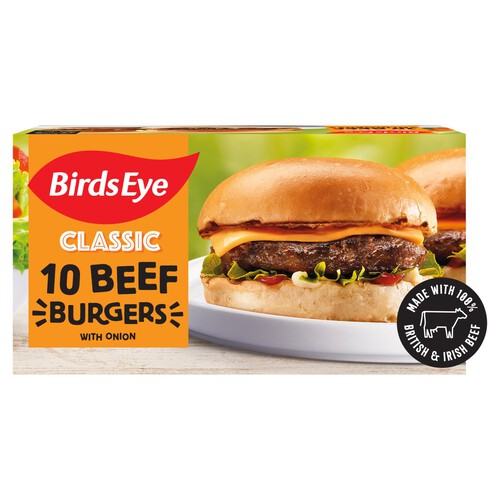 Birds Eye 10 Original Beef Burgers with Onion