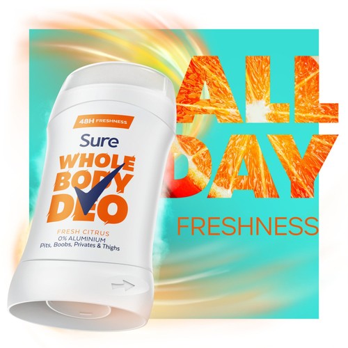 Sure Women Fresh Citrus Whole Body Deodorant Stick 48h Odour Control   50ml