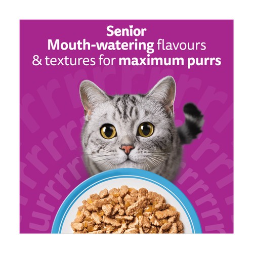 Whiskas Senior 7+ Fish Favourites Wet Cat Food Pouches in Jelly 12 x 85g