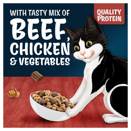 Felix Doubly Delicious Beef Chicken & Vegetables Dry Cat Food 