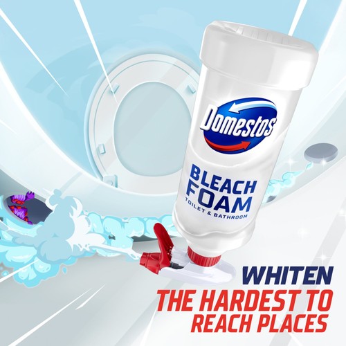 Domestos Bleach Foam Toilet and Bathroom Cleaner Spray 450ml
