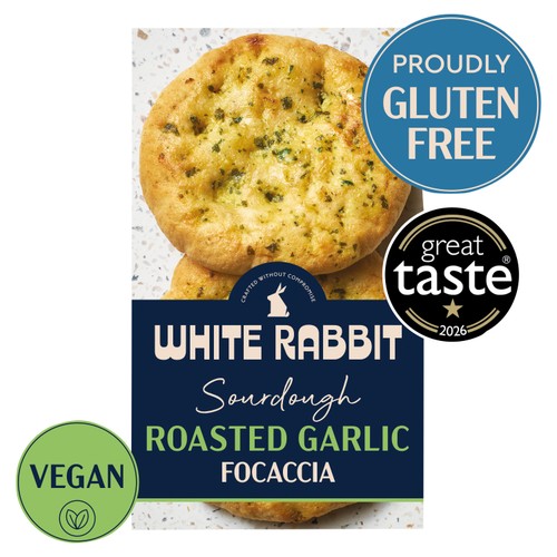 White Rabbit Gluten Free Roasted Garlic Focaccia 2x125g