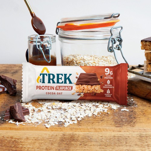 Trek Cocoa Oat Protein Flapjacks 3x50g