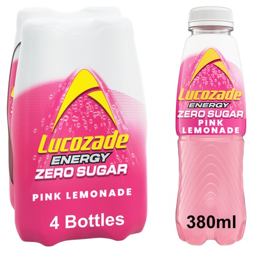 Lucozade Energy Zero Sugar Drink Pink Lemonade 