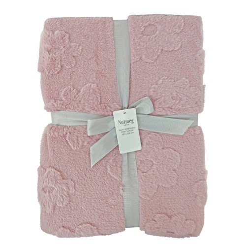 Nutmeg Home Daisy Embossed Pink Throw 150 x 200cm