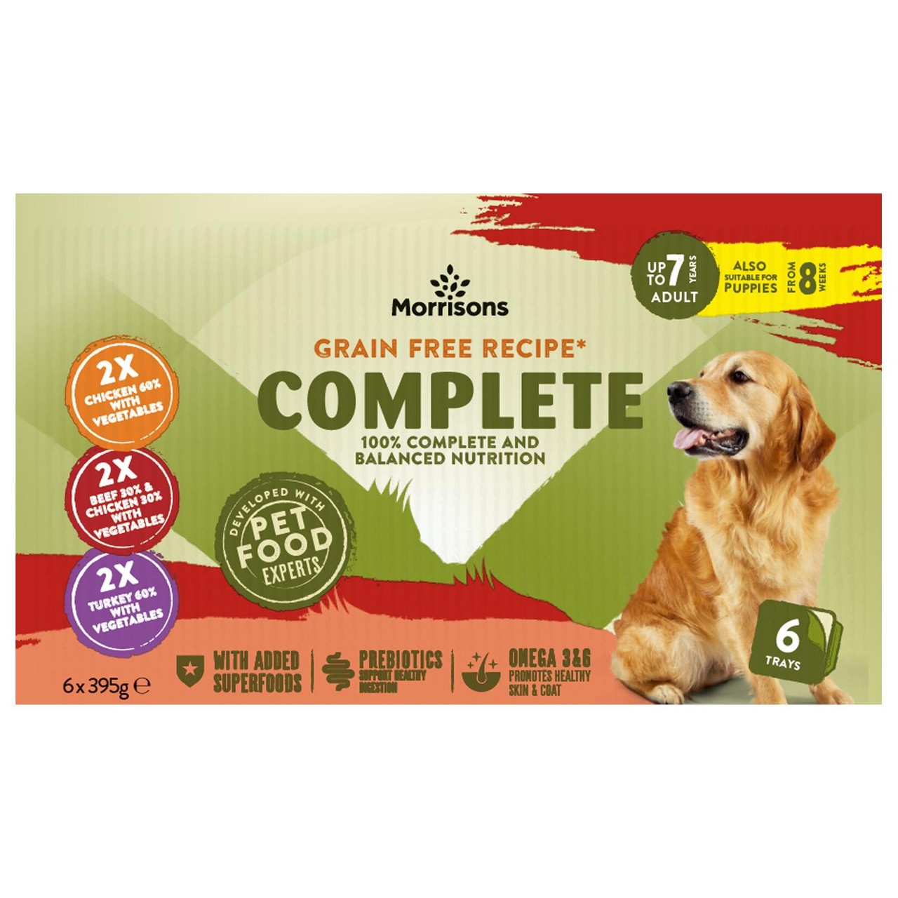Morrisons Grain Free Meat & Veg Dog Food Trays Variety Pack