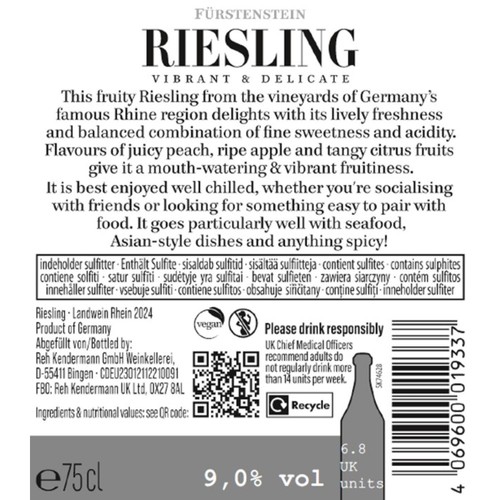 Furstenstein Riesling 75cl