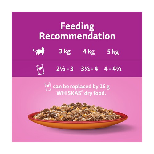 Whiskas 1+ Duo Meaty Combos Adult Wet Cat Food Pouches in Jelly