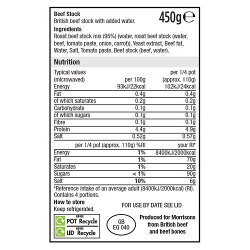 Morrisons The Best Beef Stock 450g