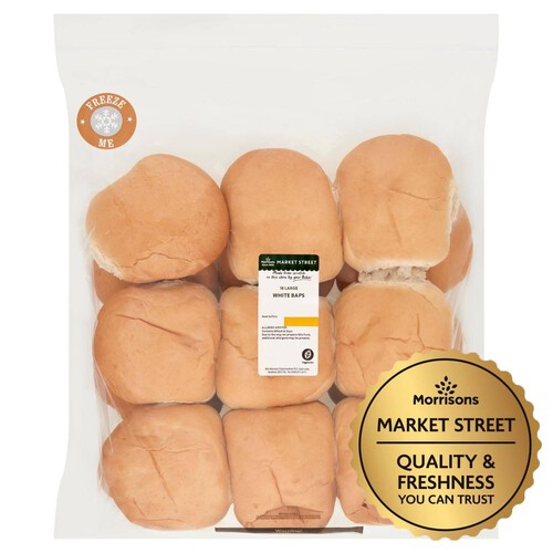 Market Street Large White Baps