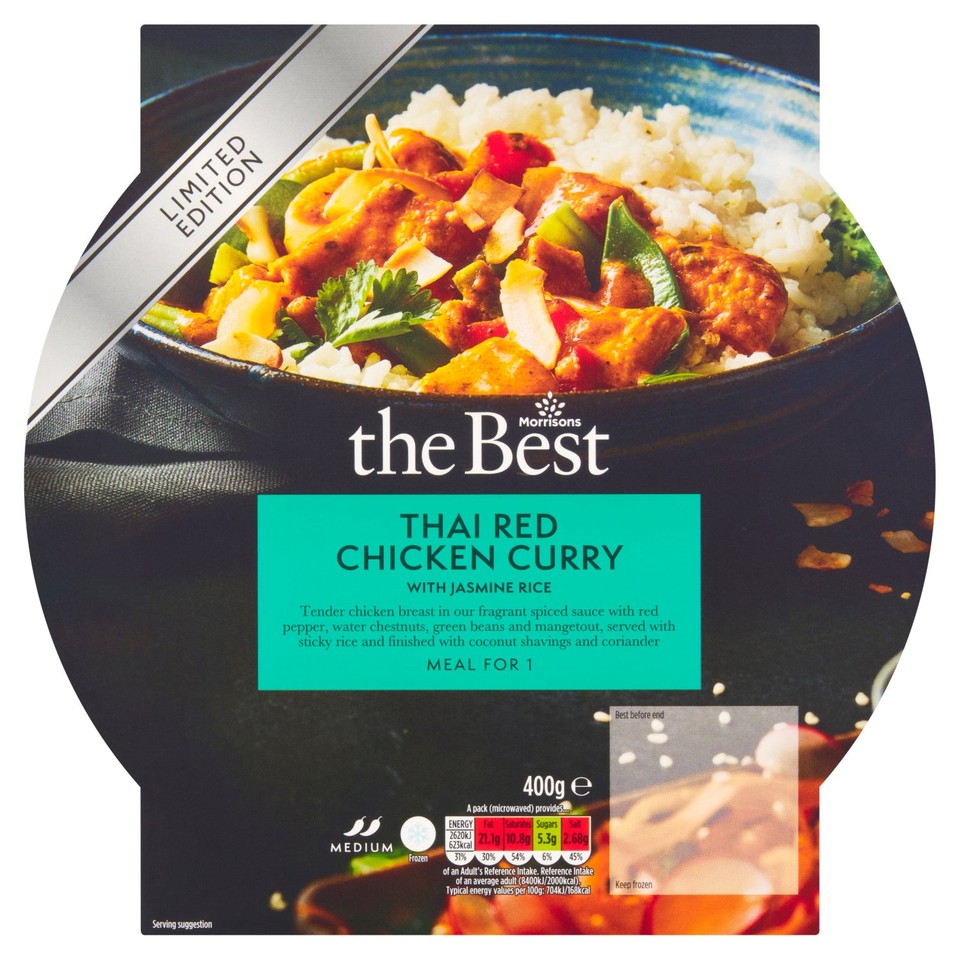 Morrisons The Best Thai Red Chicken Curry With Jasmine Rice 400g ...