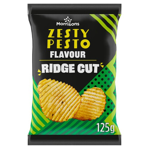 Morrisons Zesty Pesto Flavour Ridge Cut Crisps 