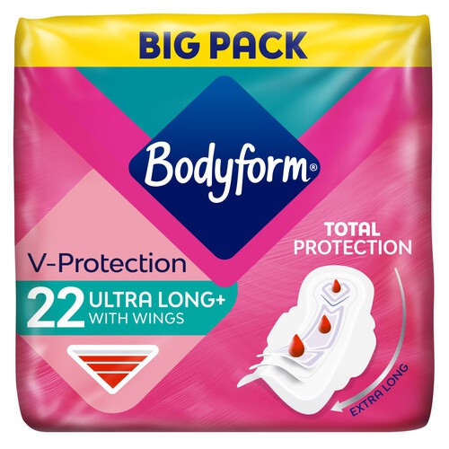 Bodyform Cour-V Ultra Long+ Sanitary Towels Wings 