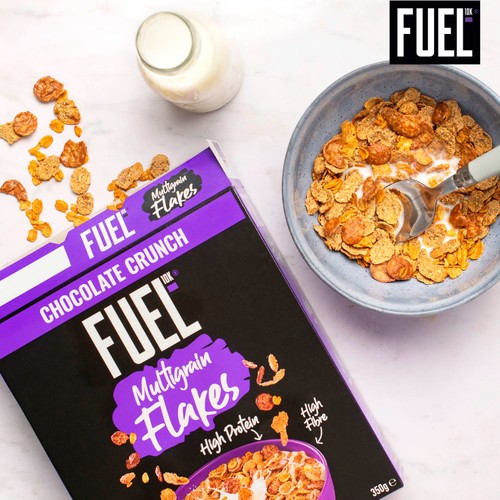 FUEL10K Chocolate Multigrain Flakes High Protein Breakfast Cereal   350g