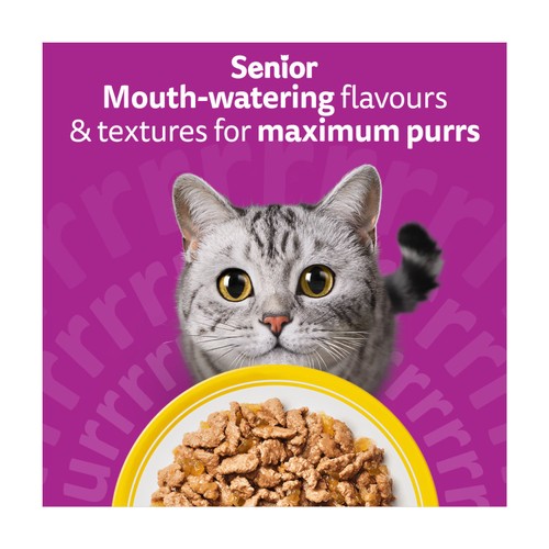 Whiskas Senior 7+ Poultry Feasts Wet Cat Food Pouches in Jelly 40 x 85g