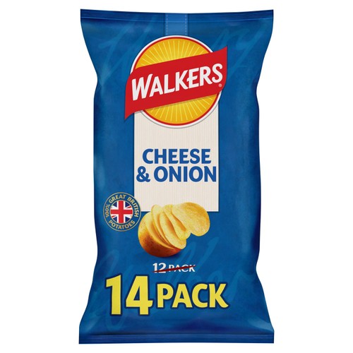 Walkers Cheese & Onion Multipack Crisps  14 x 25g