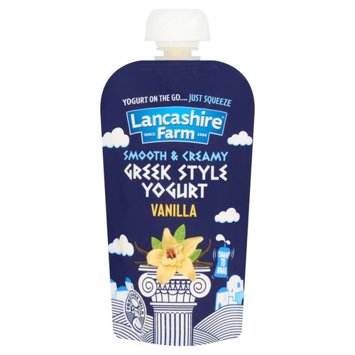 Lancashire Farm Greek Style Yogurt Pouch Vanilla 125g