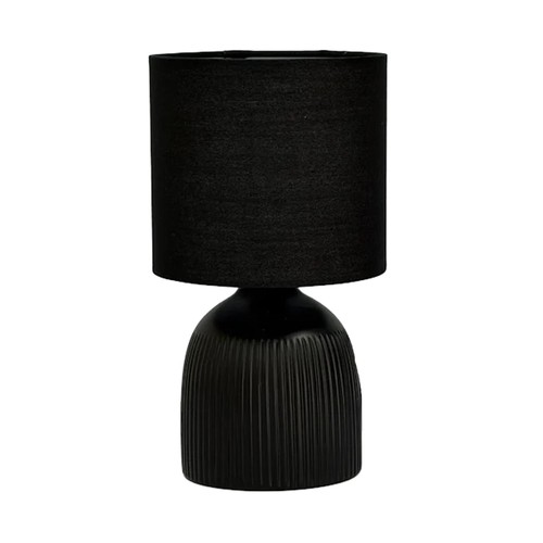 Home Style Mini Ribbed Lamp Black