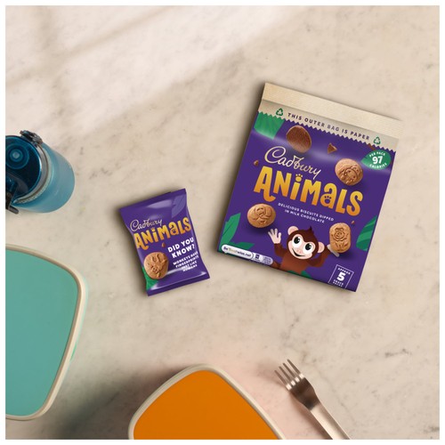 Cadbury Animals Mini Chocolate Biscuits 5 Pack Multipack