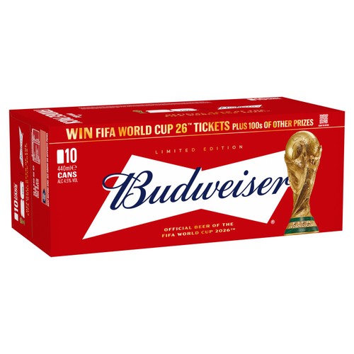 Budweiser Lager Beer Cans 10 x 440ml