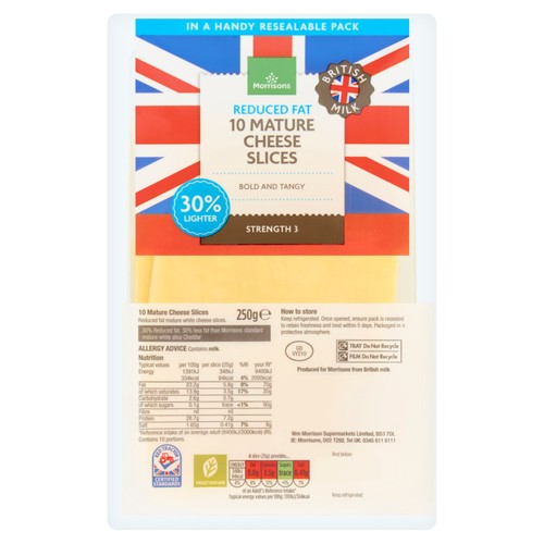 Morrisons 30% Lighter Mature Cheese Slices 250g