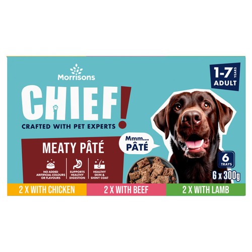 Morrisons Chief Meaty Pate Adult Dog Food 6 x 300g