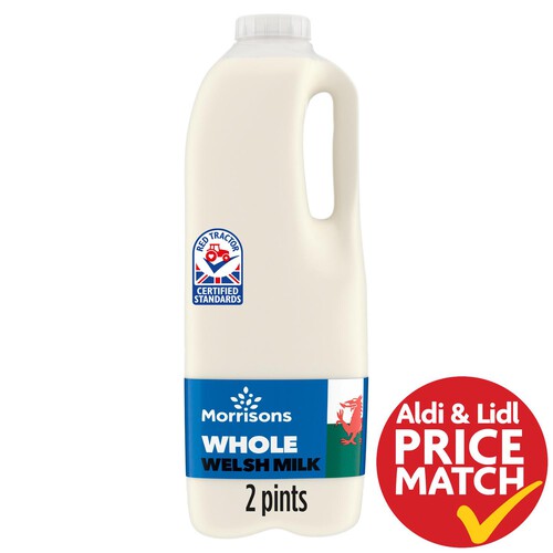 Morrisons Welsh Whole Milk 2 Pint