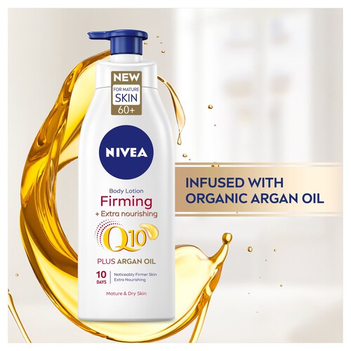 NIVEA Q10 Firming Body Lotion with Argan Oil for Mature 60+ Skin