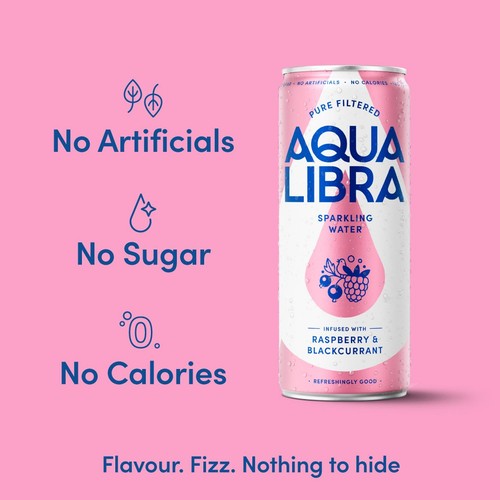 Aqua Libra Sparkling Water Raspberry & Blackcurrant 