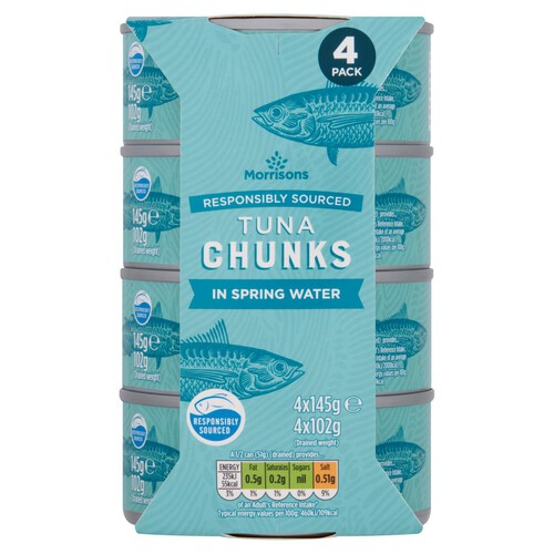 Morrisons Tuna Chunks In Spring Water (4x145g)