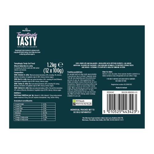 Morrisons Temptingly Tasty Cat Mixed Selection In Jelly 12 x 100g