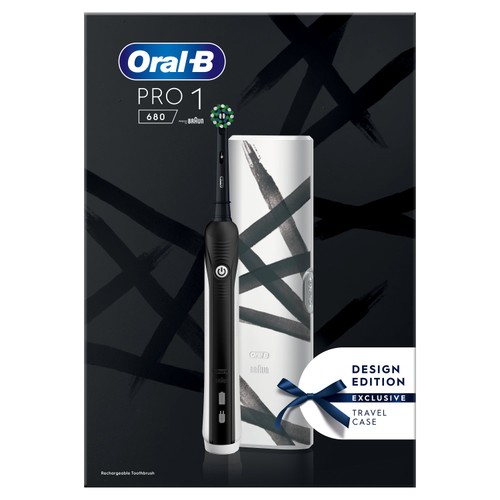 Oral B Pro 1 680 Striking Cross Action Black Electric Toothbrush