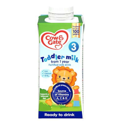 Cow & Gate 3 Toddler Milk Formula Liquid Ready to Feed 1-3 Years