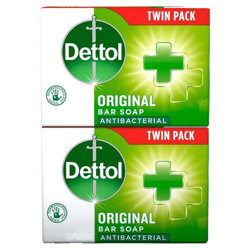 Dettol Original Antibacterial Hand Soap Bar 2 Pack