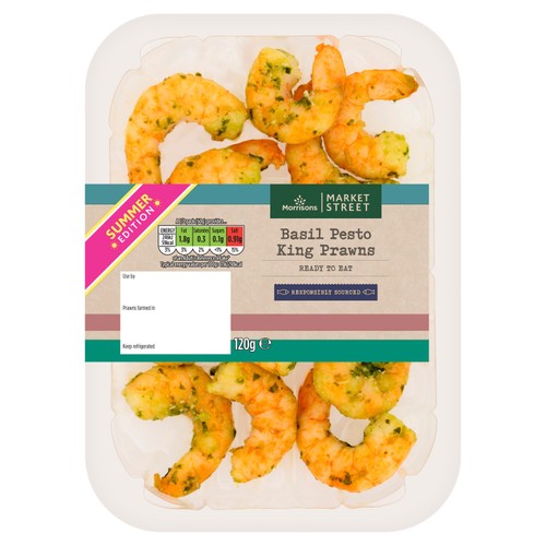 Morrisons Market Street Pesto Marinated King Prawns 120G