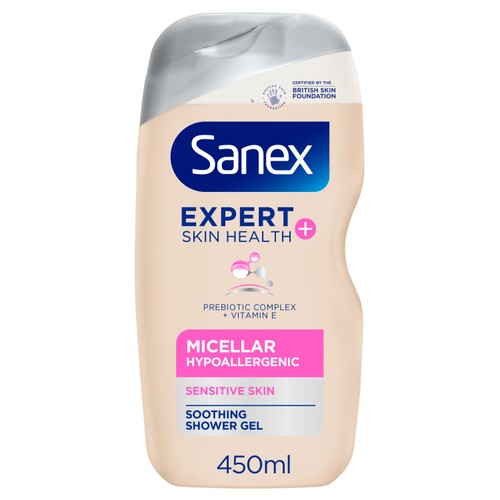Sanex Expert Skin Health+ Micellar Hypoallergenic Shower Gel Body Wash